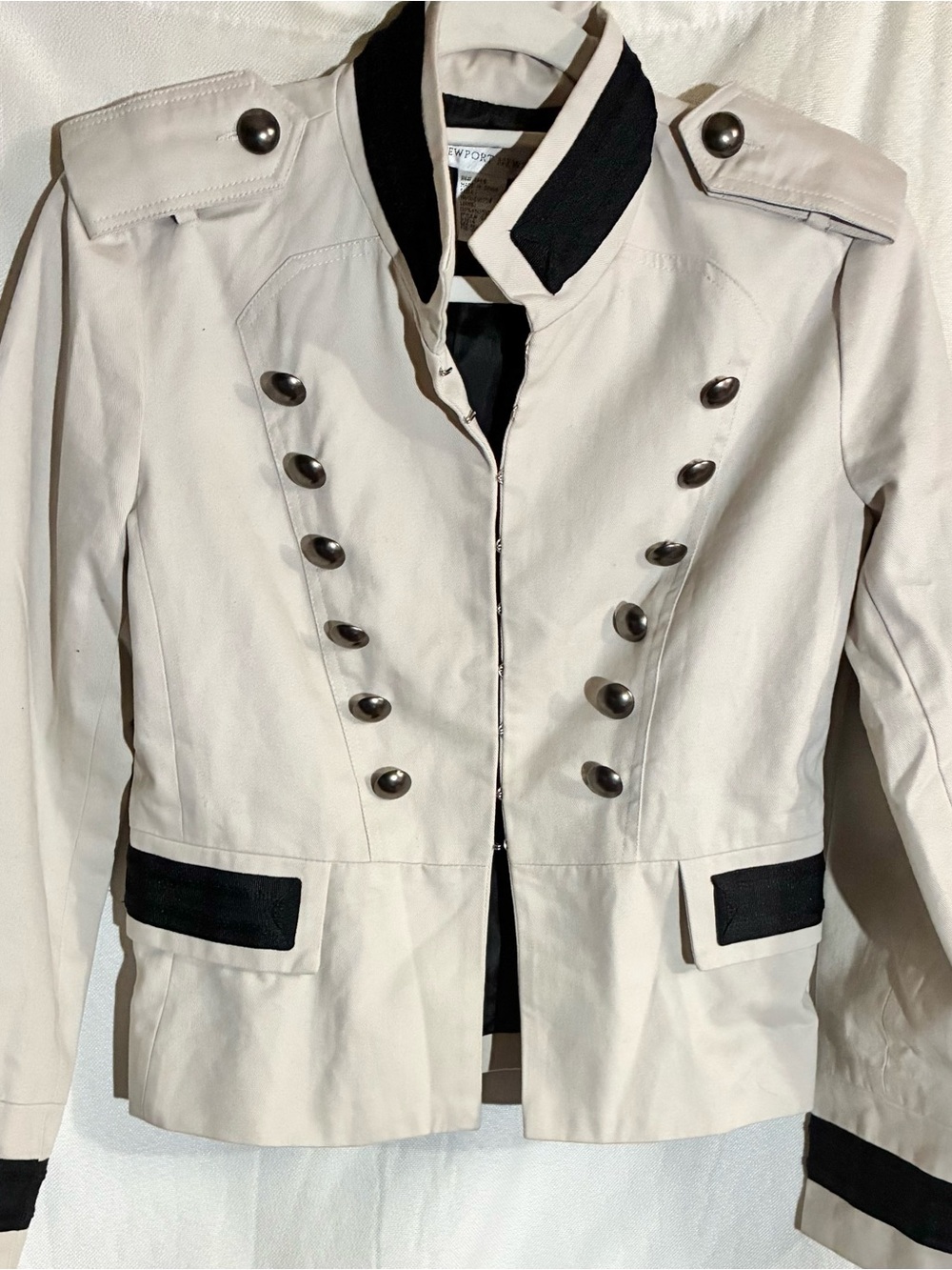 Newport News Military Blazer Jacket Sz 4 lined 90s Y2K Trending Preppy Retro